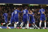 LONDON, ENGLAND - NOVEMBER 05:  Eden Hazard of Chelsea celebrates scoring his sides first goal with his Chelsea team mates during the Premier League match between Chelsea and Everton at Stamford Bridge on November 5, 2016 in London, England.  (Photo by Julian Finney/Getty Images)